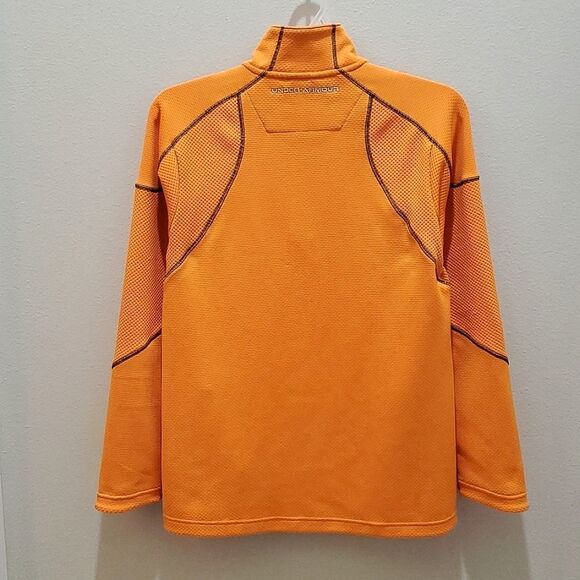 UNDER ARMOUR MAN'S 1/4 ZIP PULLOVER, Sz M, ORANGE, LOOSE FIT, POLYESTER - Picture 7 of 13